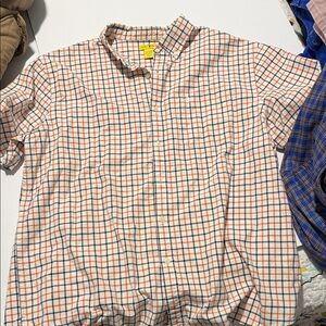 Duck Head White and Orange Checkered Shirt